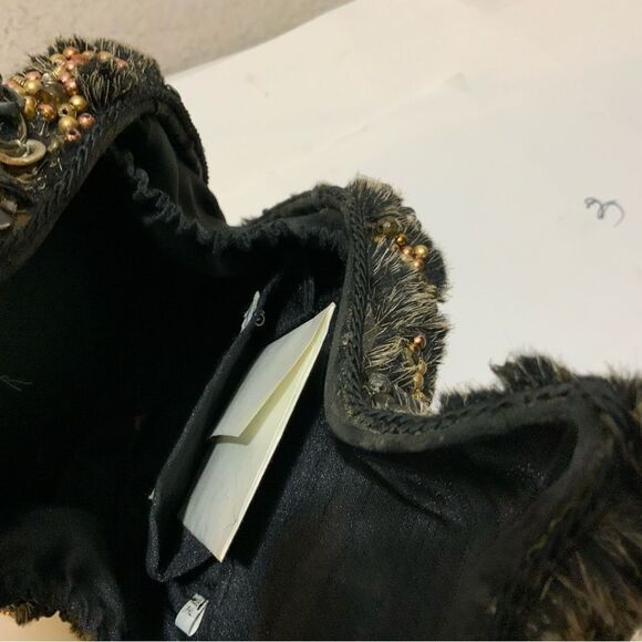 MARY FRANCES Beaded Cat Purse handbag with chain strap - Picture 12 of 16